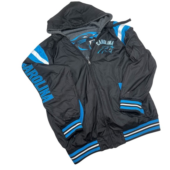 G-III Other - Carolina Panthers NFL Men's XXL G-III Hooded Reversible Jacket Black & Dark Gray